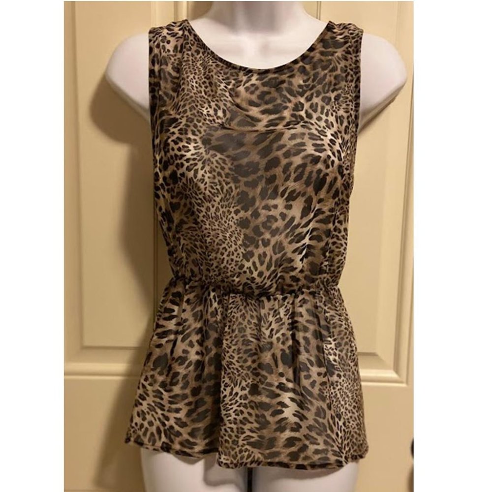 Women's Sheer Leopard Print Tank